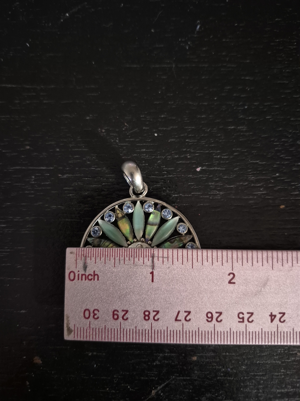 Sterling Silver Abalone Shell and Blue Crystal Pendant-Lia Sophia - Picture 4 of 7